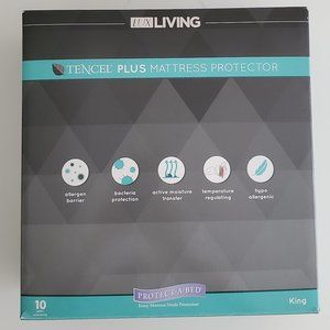 Protect-A-Bed Lux Living TENCEL Plus King Size Mattress Protector | GUC | White